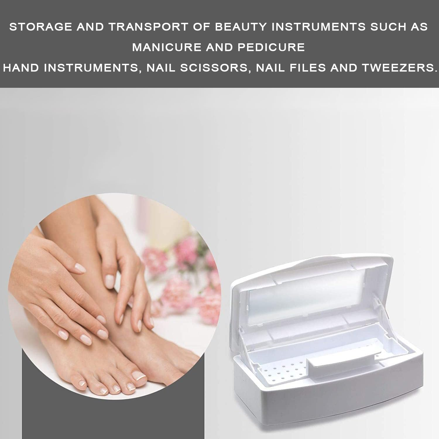 Norhogo Tray Manicure Disinfectant Box Plastic Germicidal Plunge Pool Steriliser Box for Beauty Salon Manicure Hair Tools Instruments Doctors Manicure Laboratory Cleaning Items image number 4