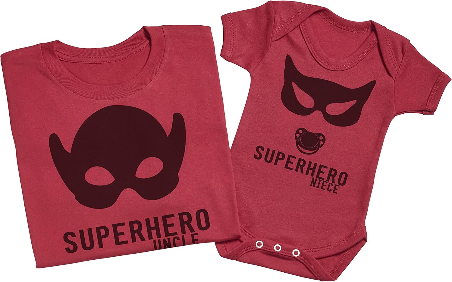 Zarlivia Clothing Superhero Niece - Matching Uncle Niece Gift Set - Mens T Shirt & Baby Bodysuit - Green - Small & 18-24 Months image number 3