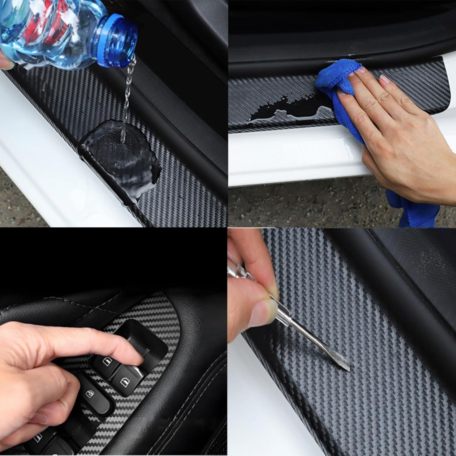 Carbon Fibre Wrap Tape, 5M X 3Cm, Automotive Interior Exterior Protection Film with Vinyl Scraper image number 2