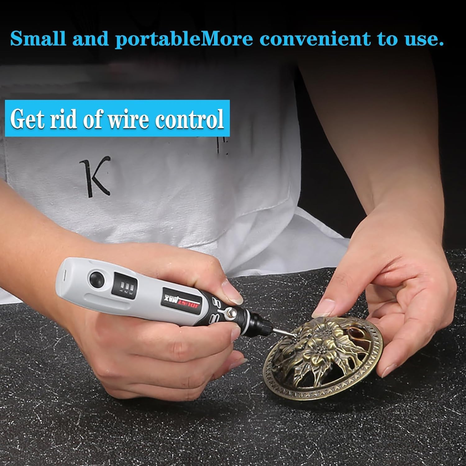 YUENTOEN 4.2V Mini Cordless Rotary Tool, USB Charging Power Rotary Tool with 98 Accessories, Multi-Purpose 3-Speed Power Grinder Tool for Sanding, Polishing, Drilling, Etching, Engraving, DIY Crafts image number 3