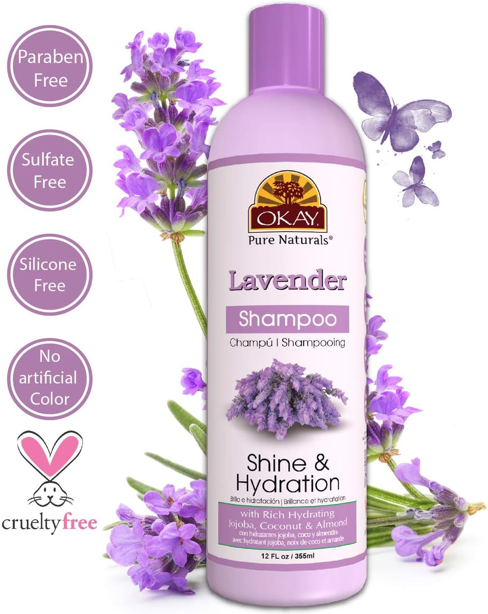 OKAY Pure Naturals OKAY Pure Naturals Lavender Growth Shampoo, 12 Ounce, image number 2