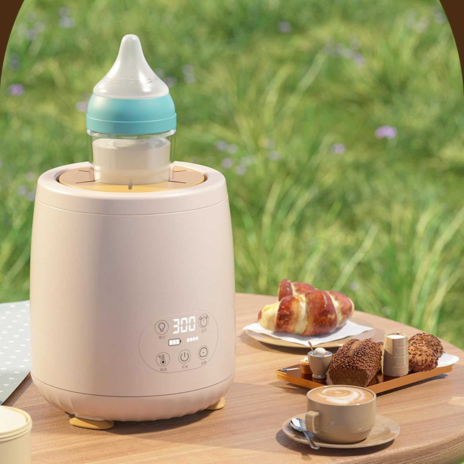 Baby Bottle Shaker, Infant Bottle Mixer, with Keep Warm Function, USB Charging Baby Milk Bottle Shaker, for 50 to 75Mm Dia Bottle image number 1