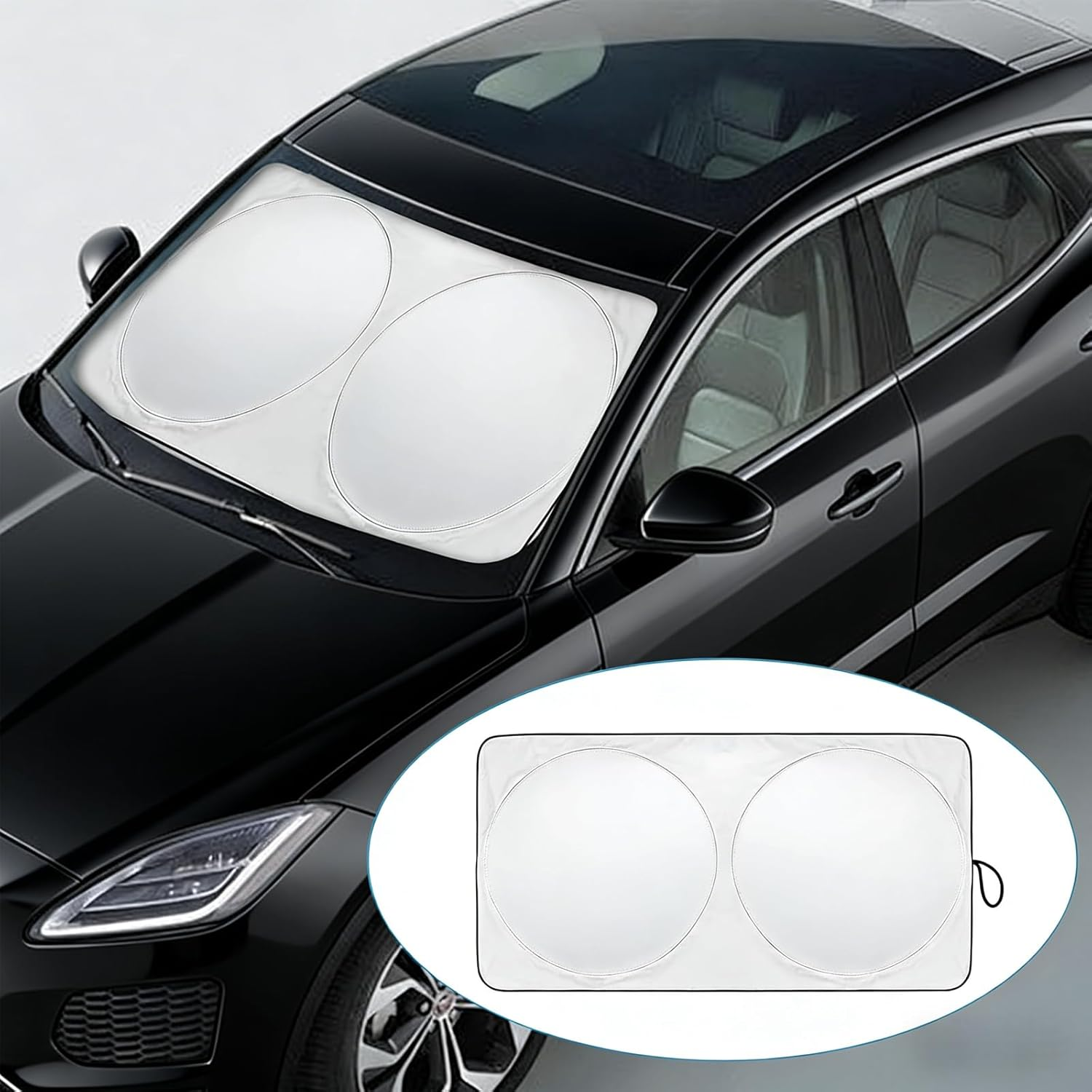 Rhoyee Foldable Car Sun Shade | Universal Windshield Sunshade & UV Protection Visor | Heat Shield for Car Dashboard and Interior image number 4