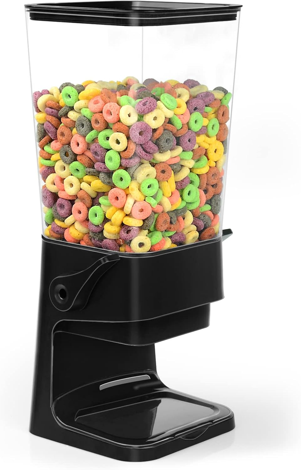 Cereal Dispenser Countertop Dual Dry Food Large Containers Storage Organizer Dispensador De Cereales Candy Machine Rice for Snack,Nuts, Granola(Black,1Pc) A02 image number 1