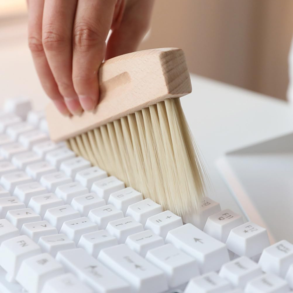 2Pcs Mini Dustpan and Brush, Wood Hand Broom Dustpan Set for Table Desk Countertop Dog or Pets Nest Cage Cleaning image number 4