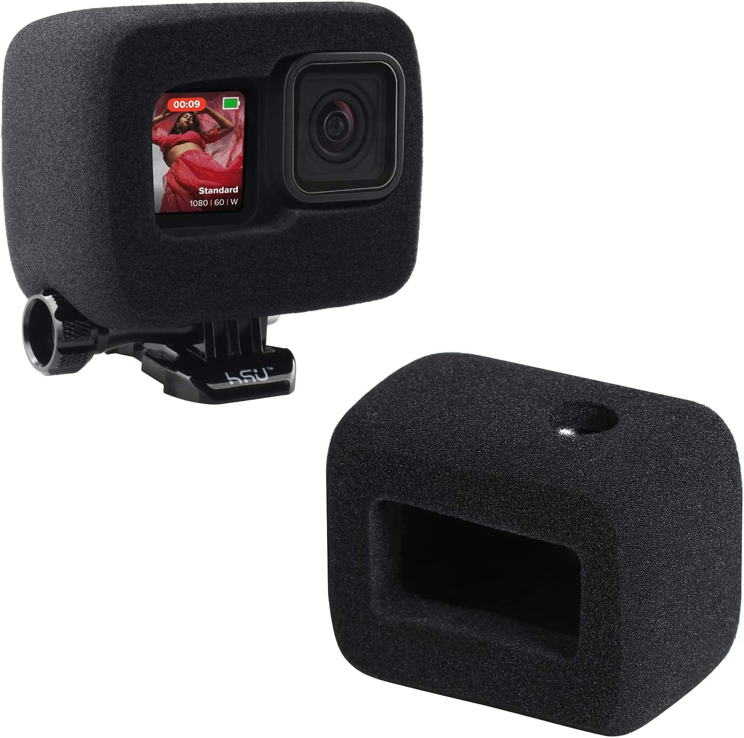 HSU Windslayer Cover for Gopro Hero 12/11/10/9 Black, Windslayer Cover Housing Frame Case, Video Noise Reduction Accessory (2 Pack) image number 5