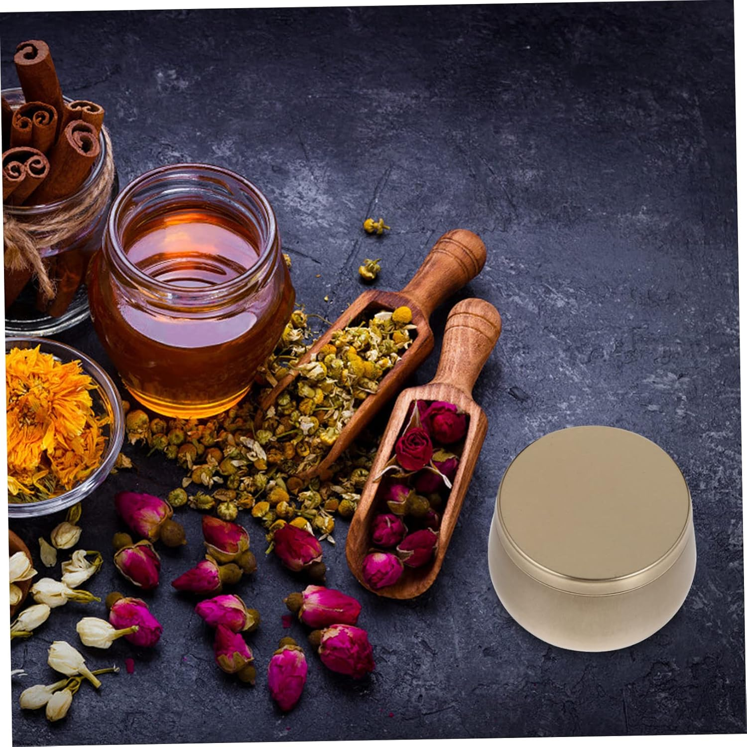 LABRIMP 9Pcs Tinplate Tea Candy Box Storage Jars for Kitchen Home Organization image number 2