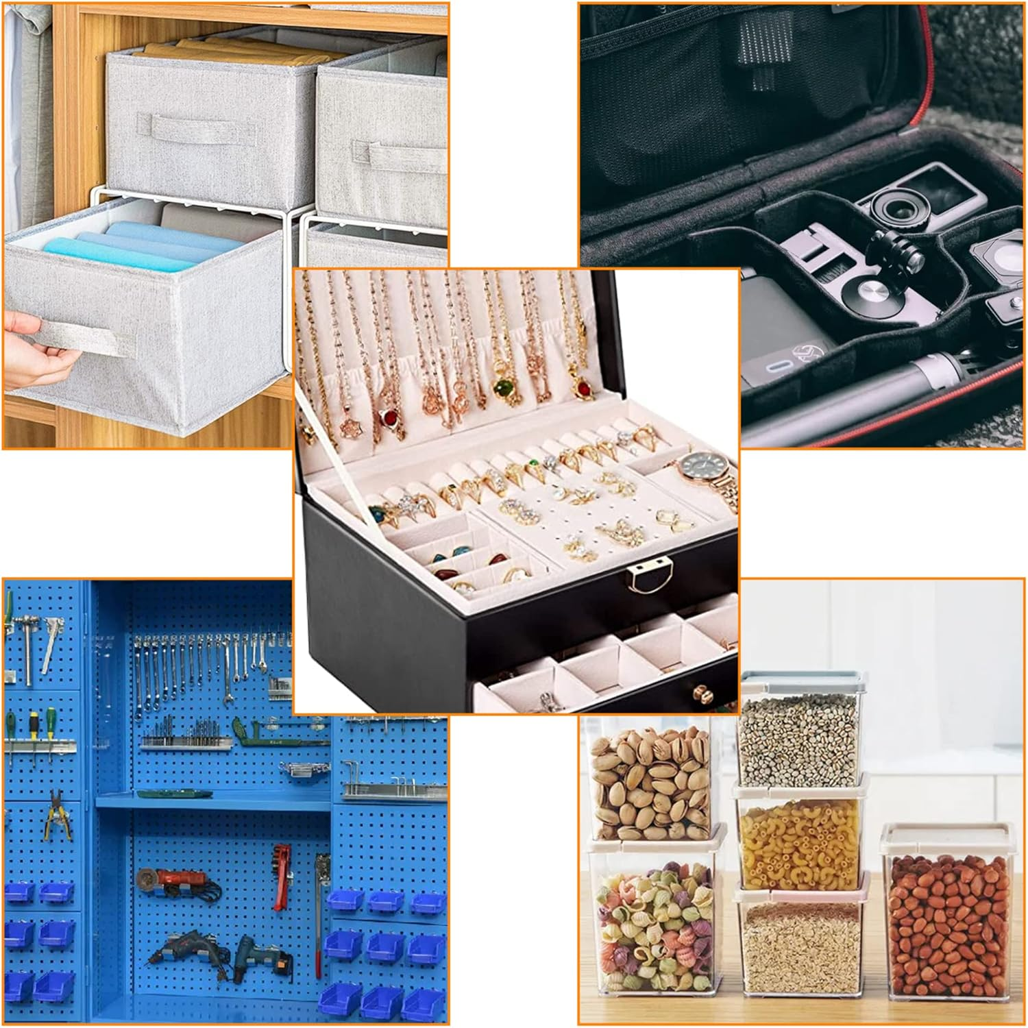 CANLENPK Dual-Color Indicating Silica Gel Desiccant Packets (Transparent/Orange) Reactivable Moisture Absorber Bags for Food, Books, Jewelry & Shoes Safe & Reusable (12-Pack (50G Each)) image number 2