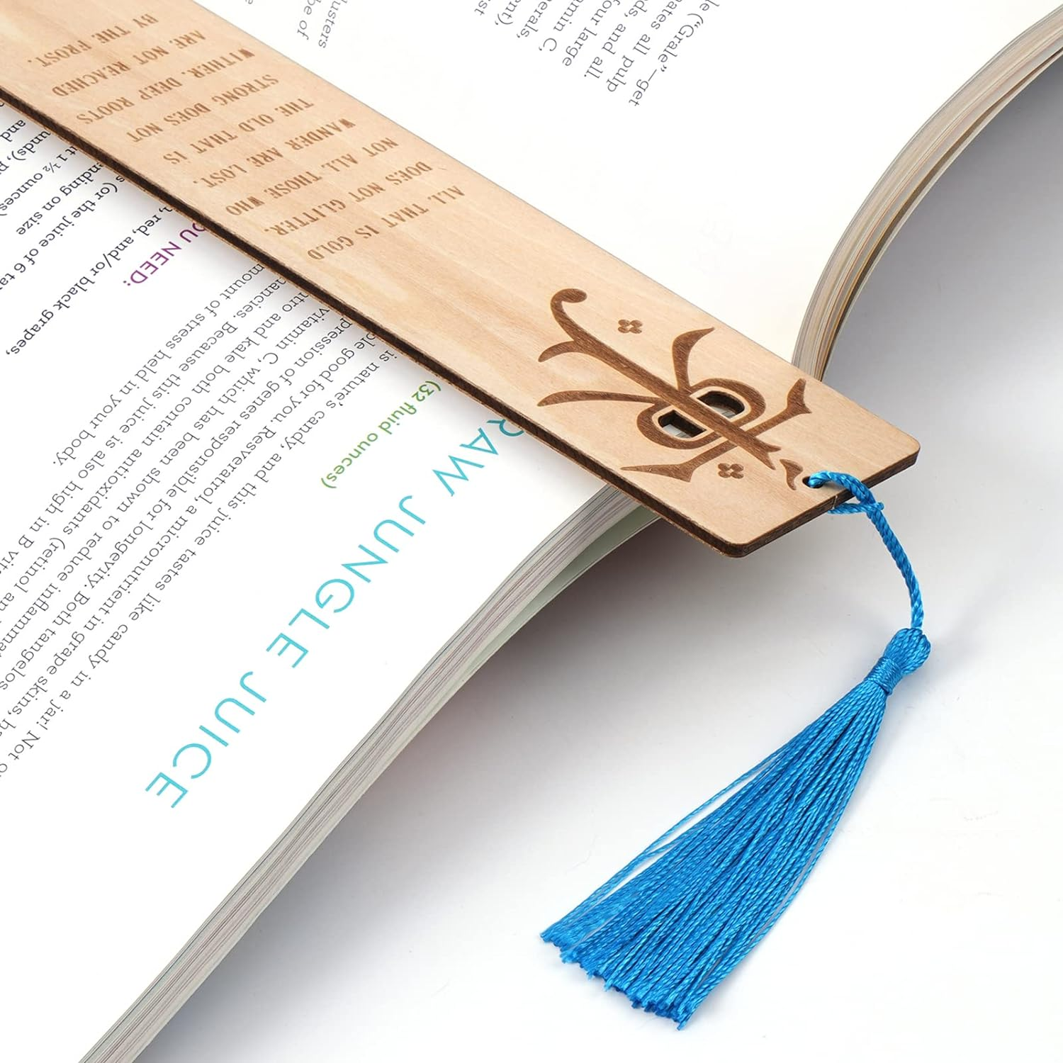 5 Pieces LOTRS Bookmark for Men & Women, Lord of Rings Themed Hobbits Bookmarks Set with Silk Tassel, Wooden Book Markers for Reading (Ideal for Gift) image number 3