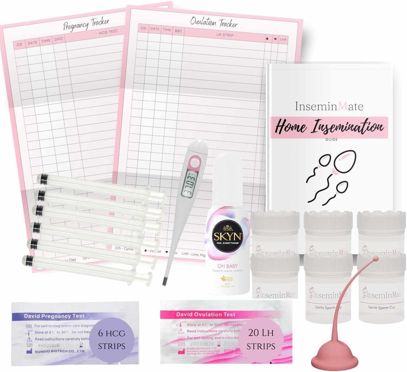 Inseminmate at Home Insemination Kit Starter Pack + BBT Thermometer, Fertility Friendly Lube, Cervix Sperm Cup, Pregnancy and Ovulation Tests, at Home Insemination Guide, Pregnancy and Ovulation Tracker image number 4