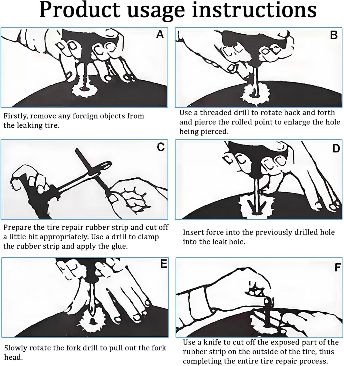 18Pcs Tyre Repair Kit, Vehicle-Specific Tire Repair Kit, Emergency Tool for Heavy-Duty Vehicle Puncture Repair, for Cars Motorcycles Recreational Vehicles All-Terrain Vehicles SUV Trucks Lawn Mowers image number 4