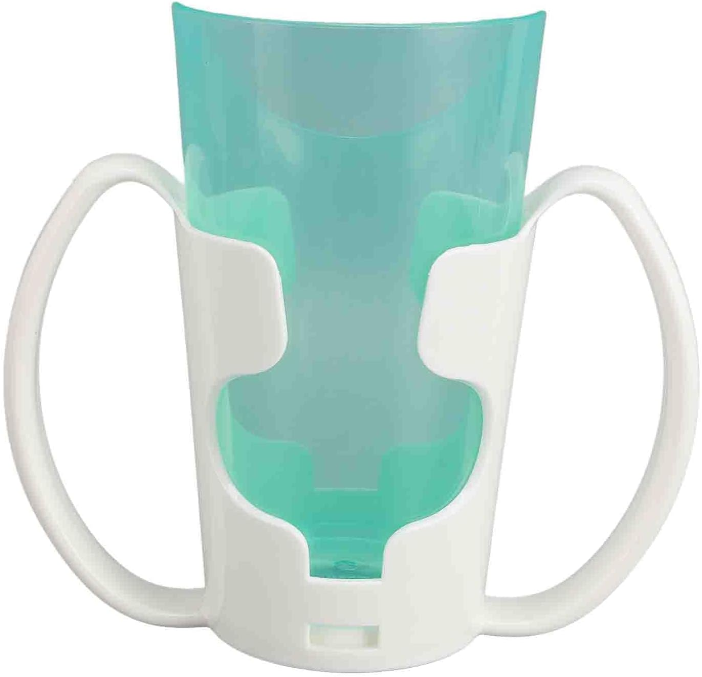 Nosey Cups, Patient Care Food Liquid Drinking Cup Mug with Holder, Beveled Mouth Handicap Cups for Elderly Care, Lightweight Drinking Cup for Elderly Adults Care Living Hospital