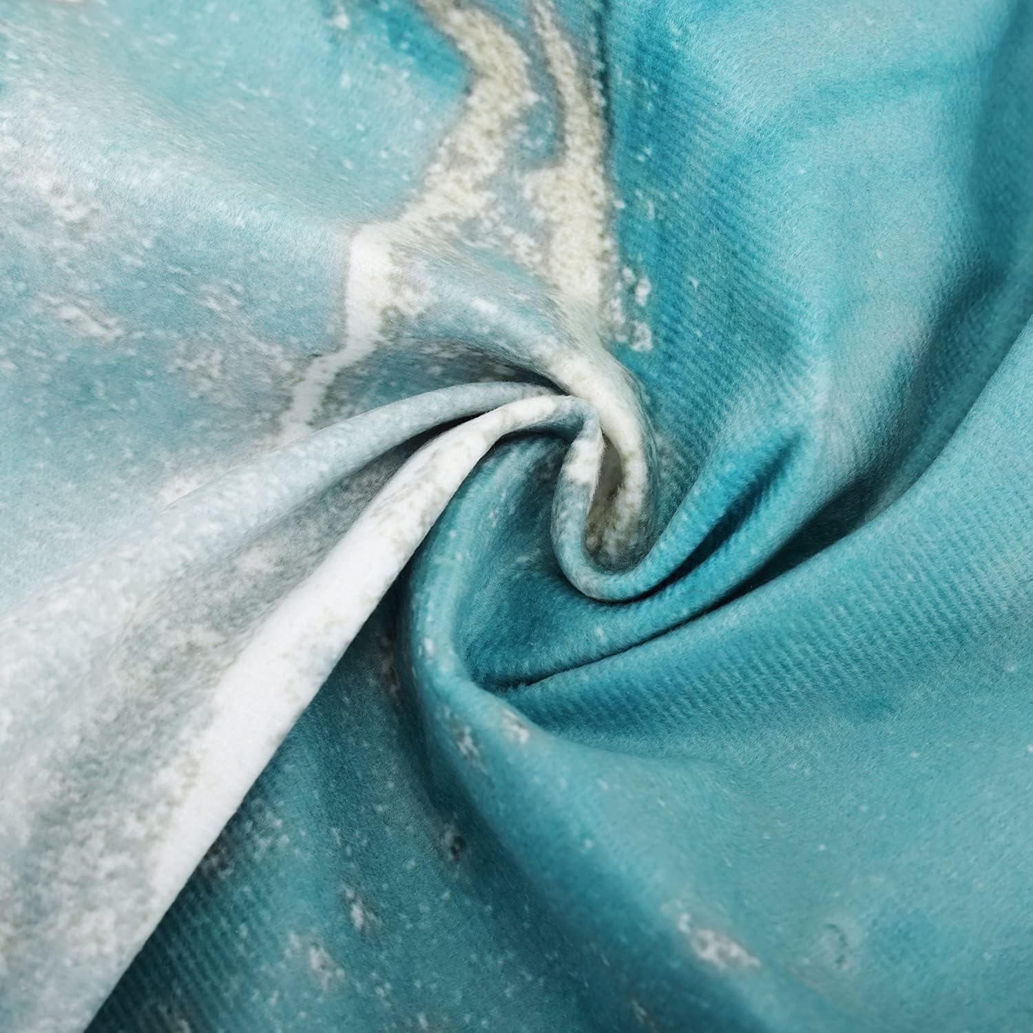 GALMAXS7 Marble Texture Turquoise and Gold Silver Decorative Throw Pillow Covers Luxury Abstract Fluid Art Ink Soft Velvet Pillow Case Square Cushion Covers for Couch Sofa 20 X 20 Inch Set of 4