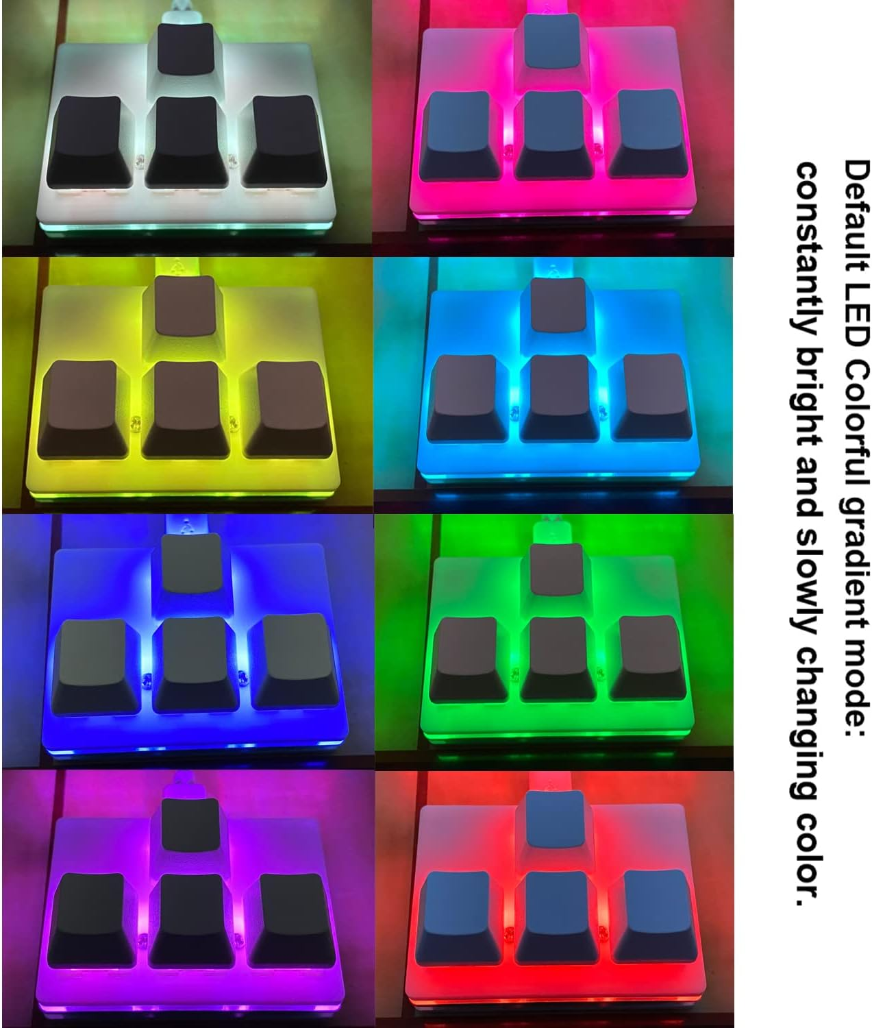 QINIZX USB Mini 4-Key Keypad One-Handed Mechanical Gaming Keyboard Programming Macro Pad RGB Keypad for Windows Mac OSU HID Standard Keyboard, Cherry Shaft, Hot Swappable Switch with 1.5M USB Cable