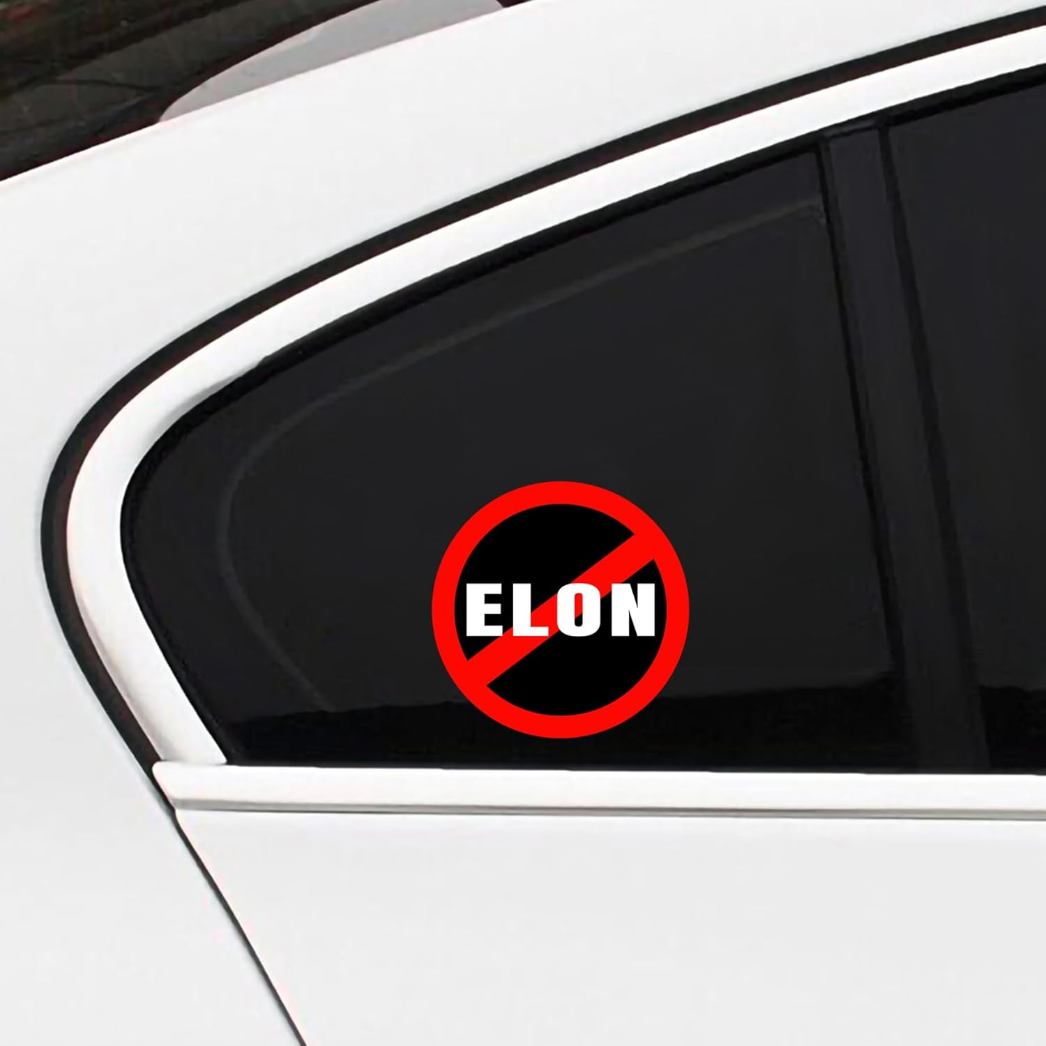 2 Pack anti Elon round NO Bumper Sticker Elon Was Crazy Sticker Funny Elon Musk Decal anti Elon Club Car Window Sticker 6In*6In (Round) - F Elon 10.8*3In image number 7