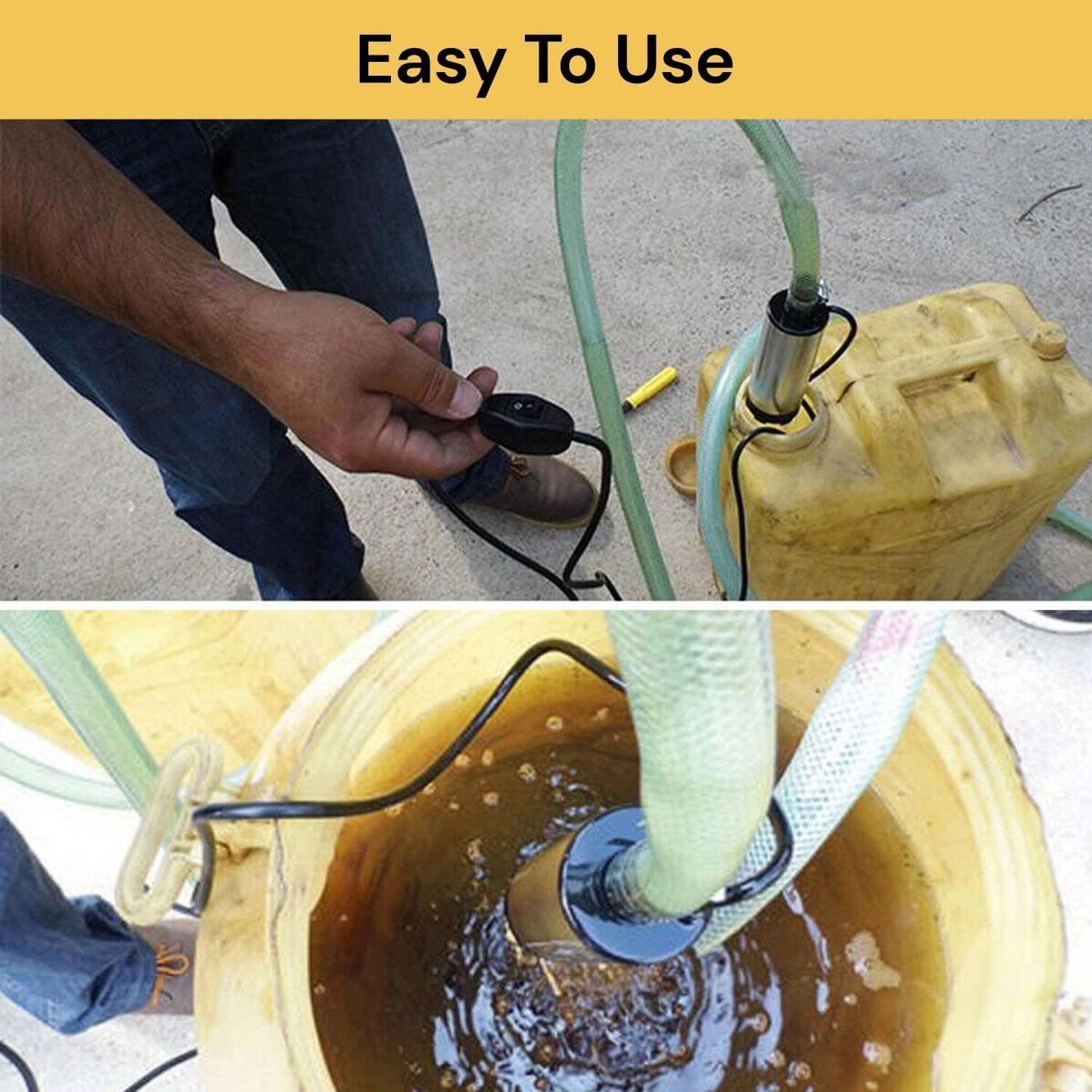 EZONEDEAL 12V Stainless Steel Diesel Fuel Pump, Electric Submersible Water Pump Multifunctional Transfer Vessel for Water Oil Kerosene Auto Car Truck Caravan Boat 12 L/Min Refueling Tool image number 6