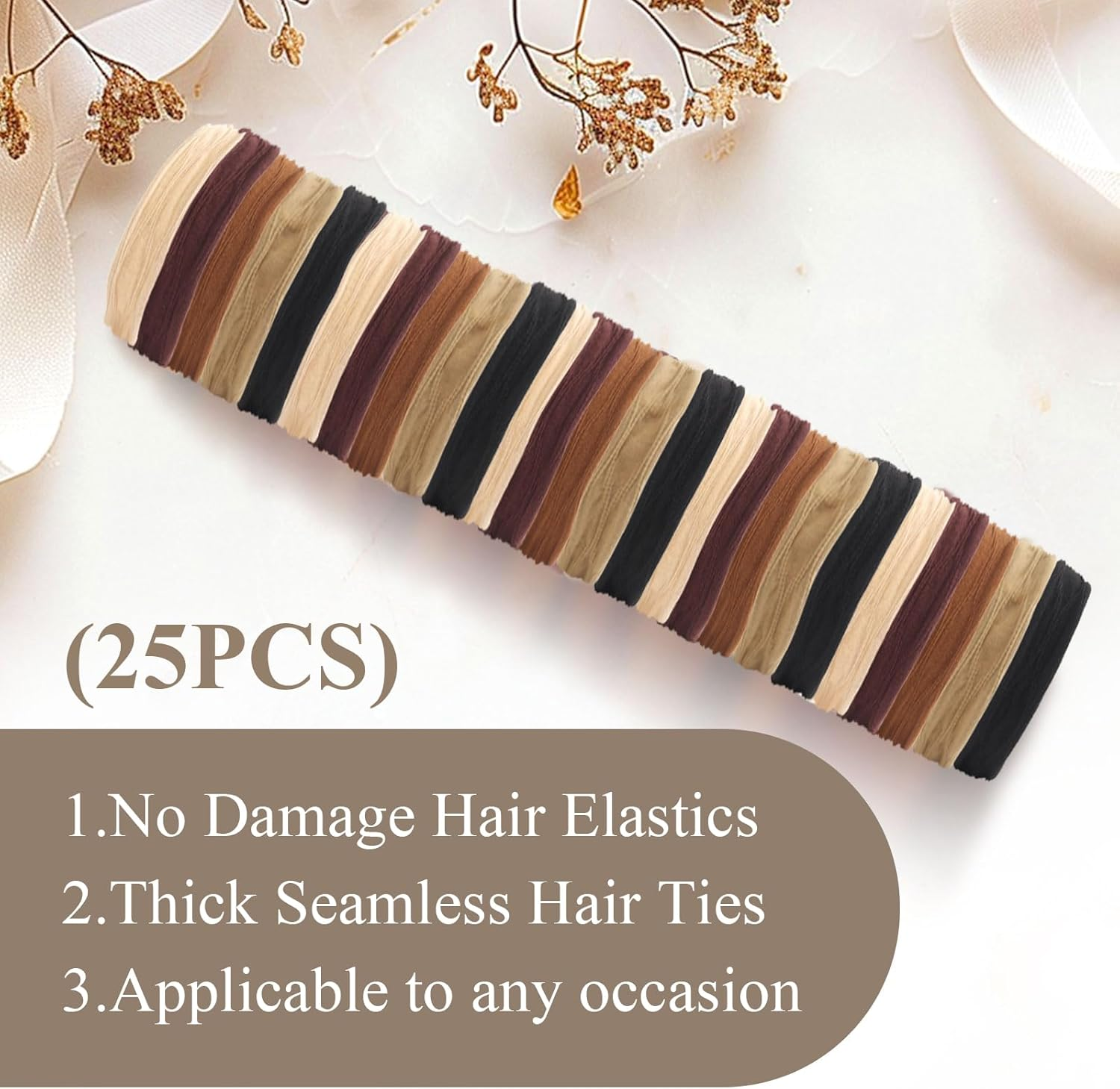 Evadollina Hair Bands for Girls, 25 Pieces Hair Ties, Scrunchies, Headbands from Cotton and Nylon Blend, Hair Ties for Girls and Women, Christmas image number 4