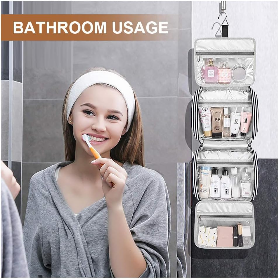 Hanging Travel Toiletry Bag,Large Capacity Cosmetic Waterproof for Accessories,Cosmetics,Travels Essentials Bathroom Shower image number 5