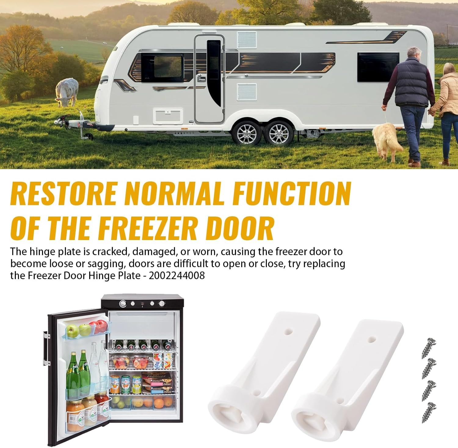 Freezer Door Hinge Plate for Dometic Refrigerator, 2002244008 Ensure Freezer Door Functions Properly, Suitable for Dometic/Electrolux & Other Rv/Camper/Trailer 2 & 3- Way Refrigerator (2 Pack) image number 5