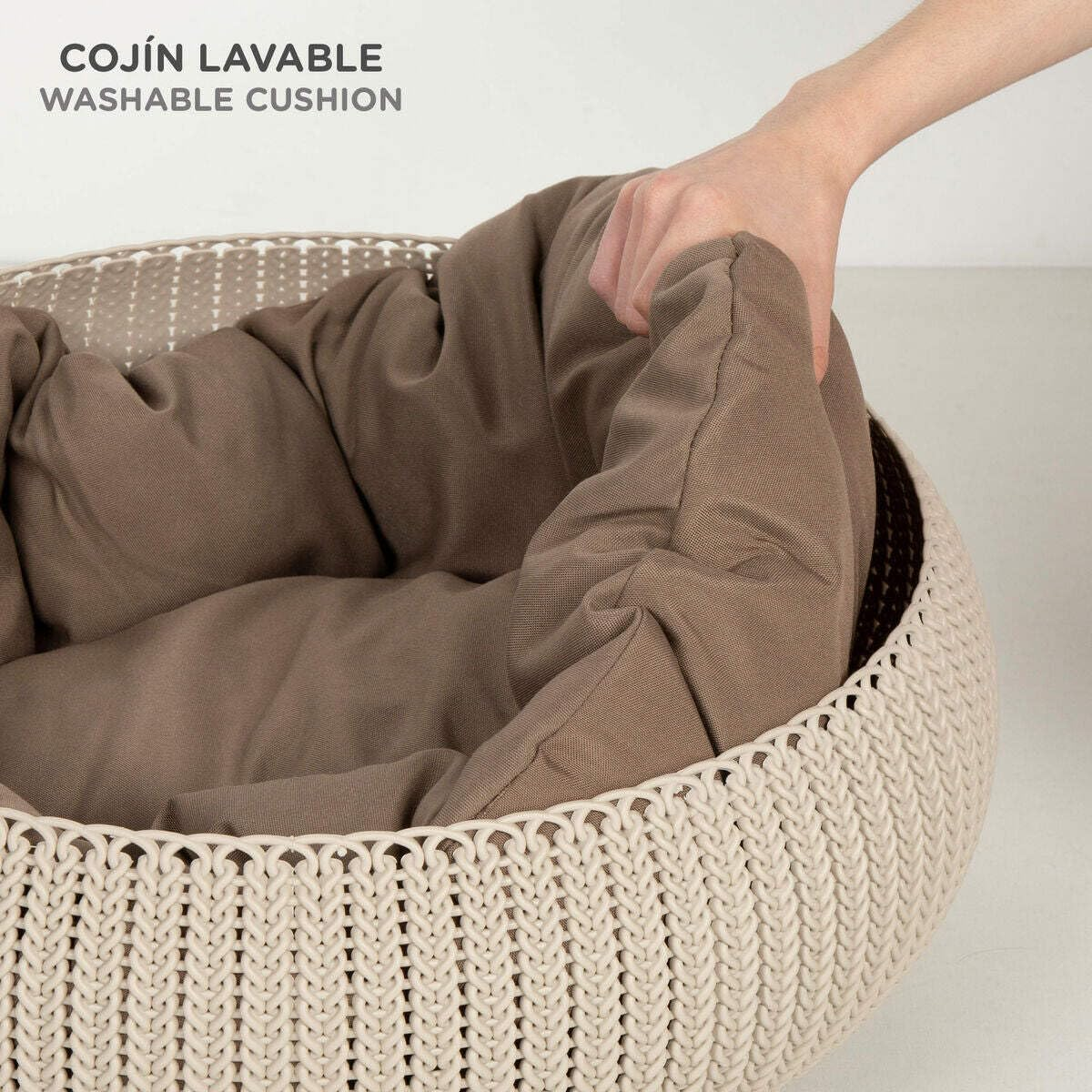 Curver Plastic Bed for Pets,, Plastic, Light Brown, 54 X 54 X Cm image number 4