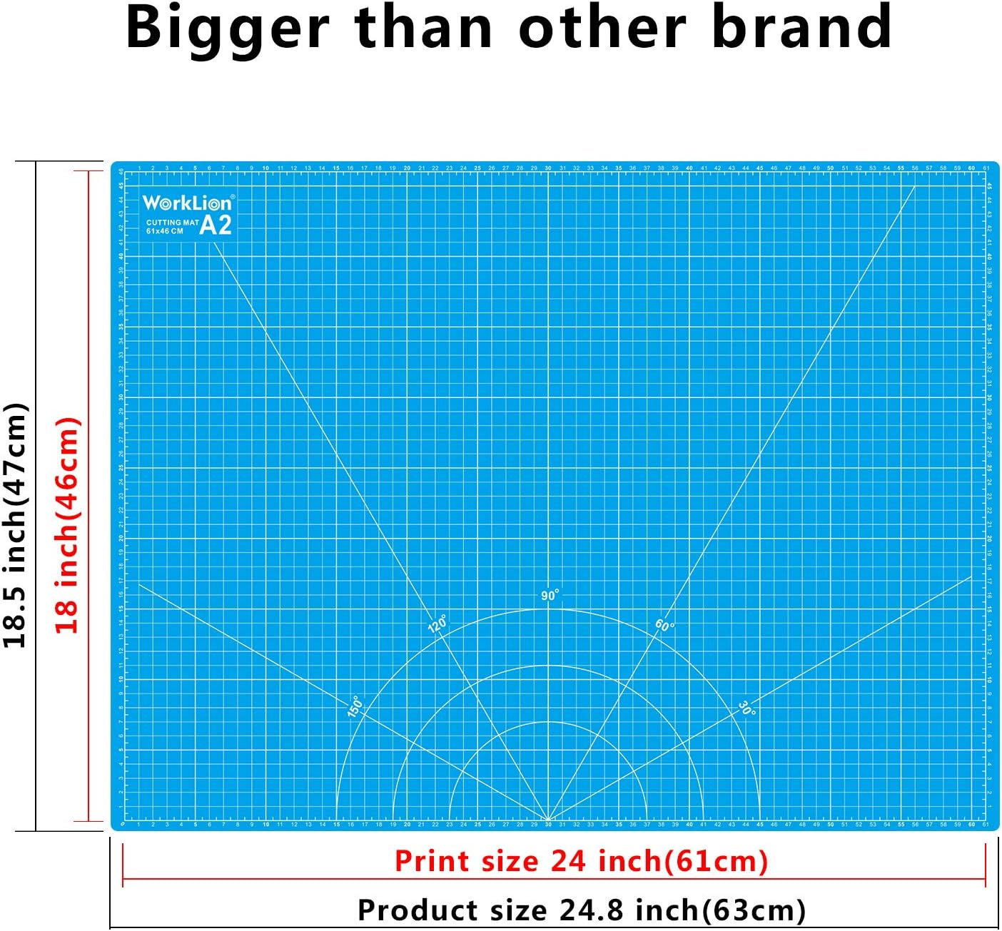 WORKLION 18'' X 24'' Large Self Healing PVC Cutting Mat, Double Sided, Gridded Rotary Cutting Board for Craft, Fabric, Quilting, Sewing, Scrapbooking - Art Project