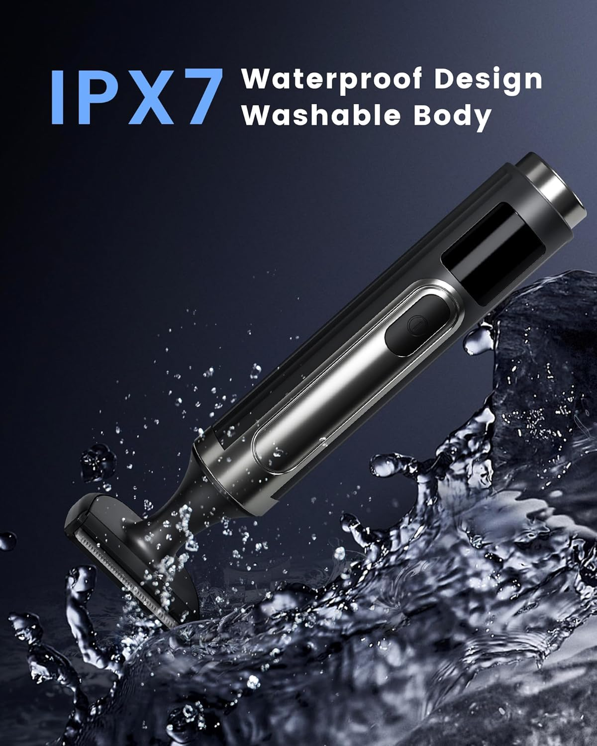 NUBACK Electric Back Shaver for Men, 3 in 1 Cordless Back Hair Trimmer for Men with Extendable Long Ergonomic Handle, Body Groomer Razor with Wider Blade (Black) image number 2