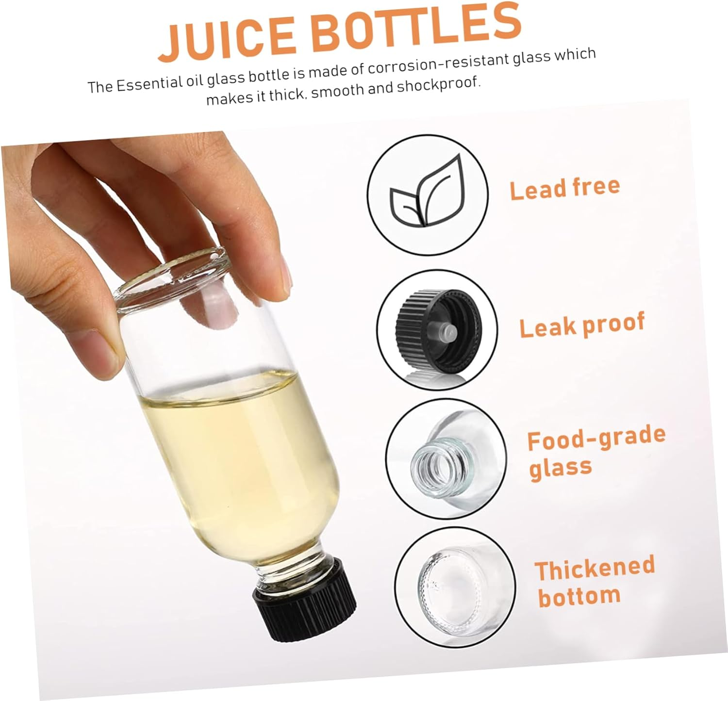 15Pcs Essential Oil Vials Perfume Bottles Multipurpose Glass Sample Bottles image number 2