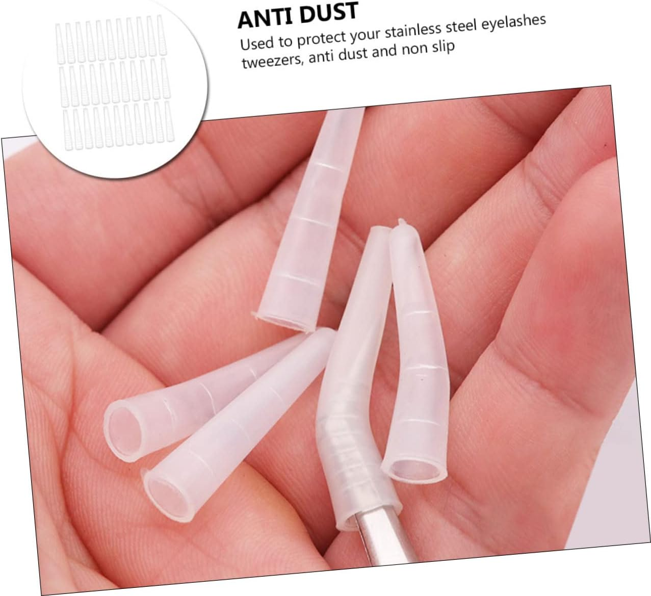 FOMIYES 50Pcs Tweezers Silicone Cover Caps Protective Sleeve for Eyelash Extension Precision Tool Suitable for Lash Technicians and Travel Use image number 5