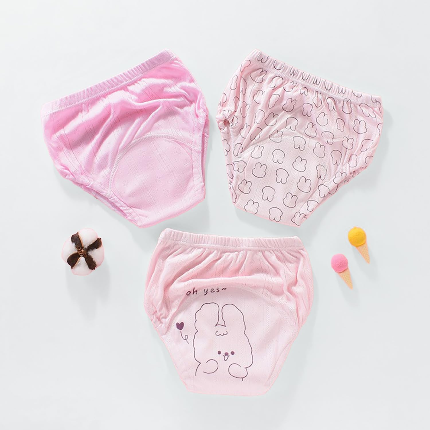 ZONEY Potty Training Pants, 6 Packs Absorbent Training Underwear for Boys and Girls Infant Toddler,100% Cotton Unisex Learning Designs Training Underwear Pants 1-4T image number 3