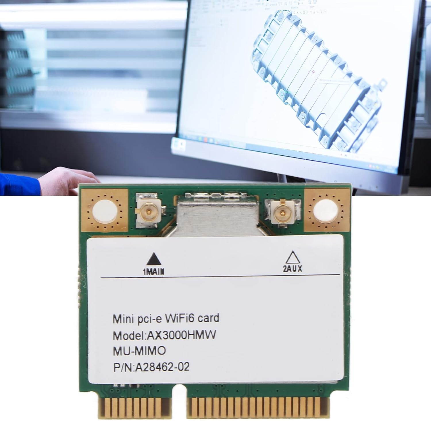 AX3000HMW Dual Band Mini Pcie Wifi Network Card 802.11AX AC, 3000Mbps Wireless Card Mini Pcie Wifi6 Adapter, High Speed Wifi Adapter for Laptop PC image number 6