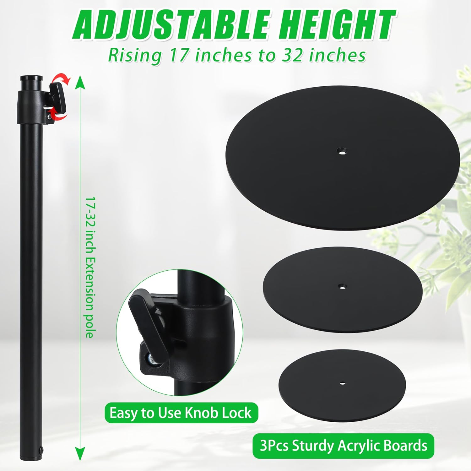 Adjustable Height Plant Risers for inside Pots, 17-32" Rise Planter Inserts Filler for Large Pots, Plant Lift Insert Flower Pot Filler for Indoor Outdoor Tall Taper Pot Containers(6 8 10 Base or Top) image number 5