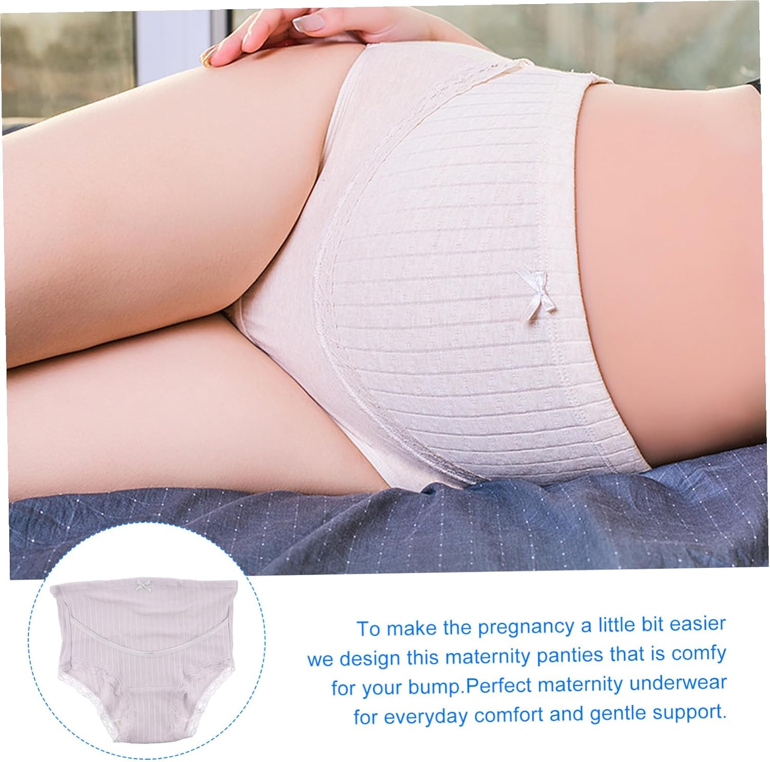 3Pcs Maternity High Waist Panties for Pregnant Women Cotton Briefs Adjustable Shorts for Comfortable Wear for Daily Use image number 4