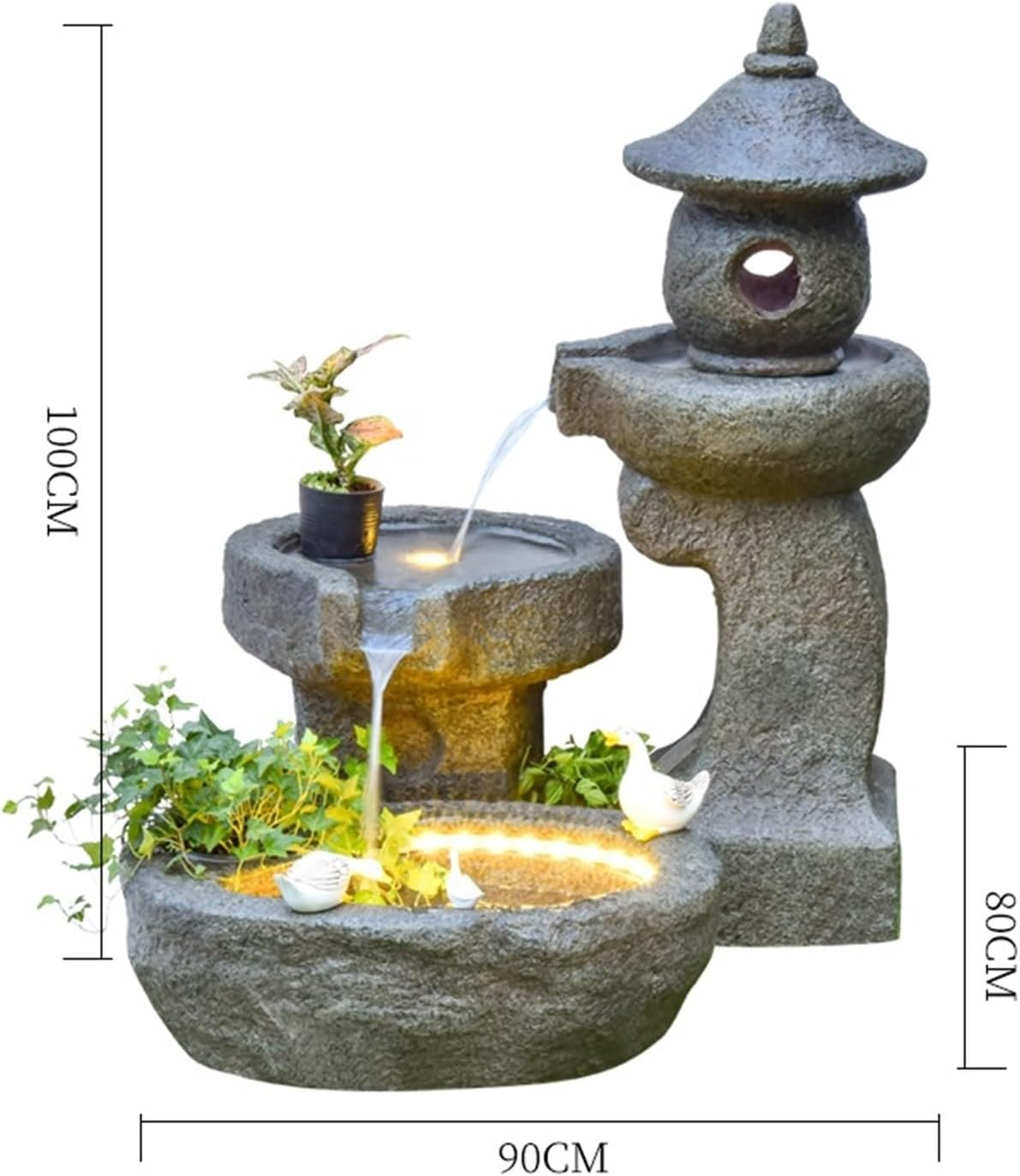 Outdoor Fountain Chinese Courtyard Interior Decoration, Rockery Water Fountain Fish Pond, Outdoor Garden Landscape Spray Lighthouse image number 3