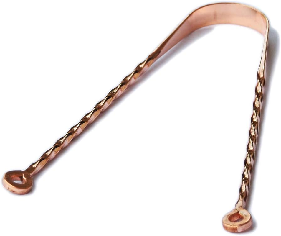 Wonder Care - Limited Edition Exquisite Twisted Copper Tongue Scraper/Cleaner Ayurvedic Antibacterial for Optimal Oral Hygiene (1 Pc) image number 1