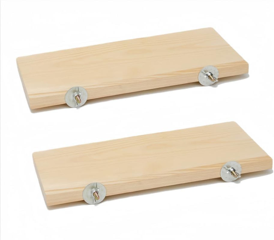 Rectangular Wood Bird Perch Stand, 2Pcs Wooden Parrot Wood Platform Perch, Rectangular Wood Platform Wood Perch Stand Board for Small Animals image number 4