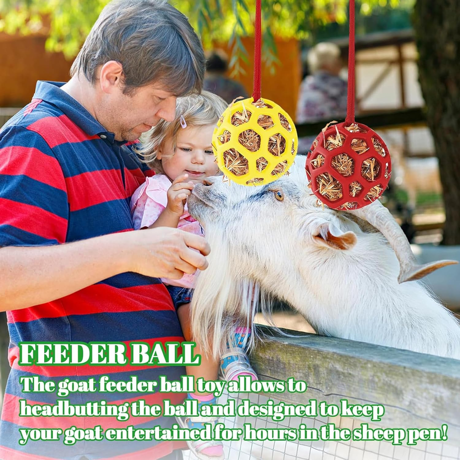 Hanging Slow Feeder Toy for Horses,Goats,Sheep - Durable TPR Hay Treat Dispenser with Stress Relief Design,Stretch-Resistant Heavy-Duty Animal Feeder image number 4