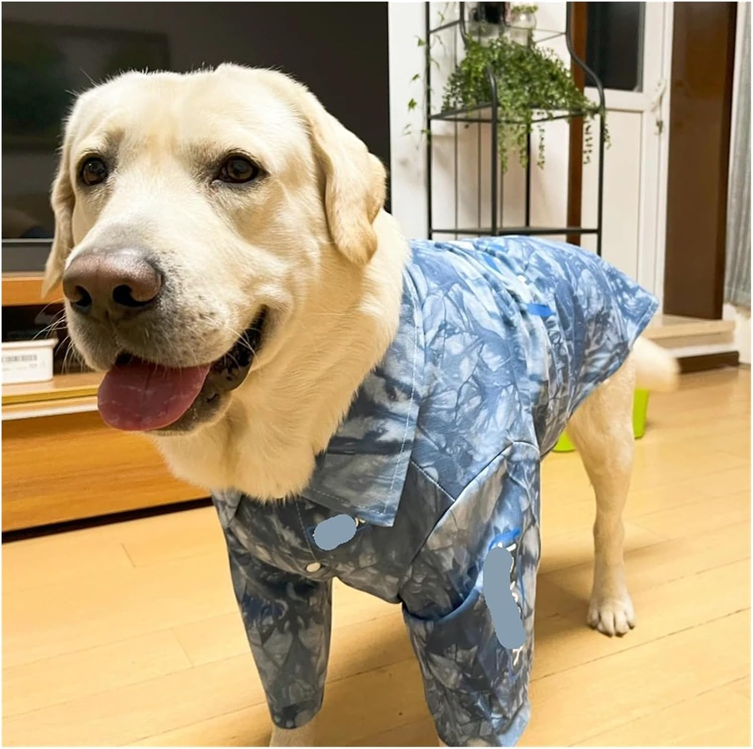 Dog Clothes Large Dog Shirt Denim Jeans Coat Spring Autumn Dog Clothes Corgi Samoyed Husky Labrador Costume Apparel Warm (Color : Blue, Size : 11) image number 4