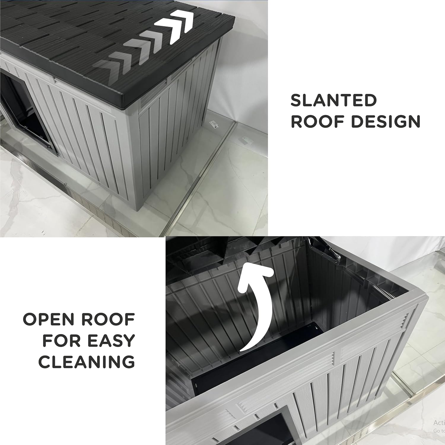 SBS Modern Dog House with Raised Floor, Weatherproof & Stylish Shelte, Stable & Scratch-Resistant for Dog, Cat, Bunny or Animal Backyard Shelter image number 5