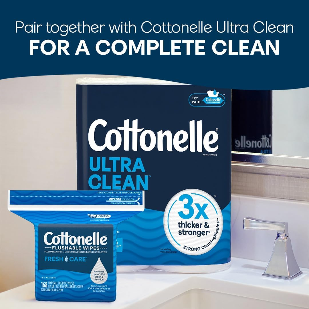 COTTONELLE FRESH_CARE FLSHBL WIPE E-COMM BAG 1 PK 336 FSC MIX SGSCH COC 005460 image number 2