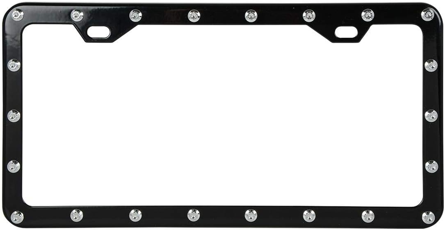 GG Grand General 60468 Chrome and Black Spider Web Style License Plate Frame W/2 Holes image number 1