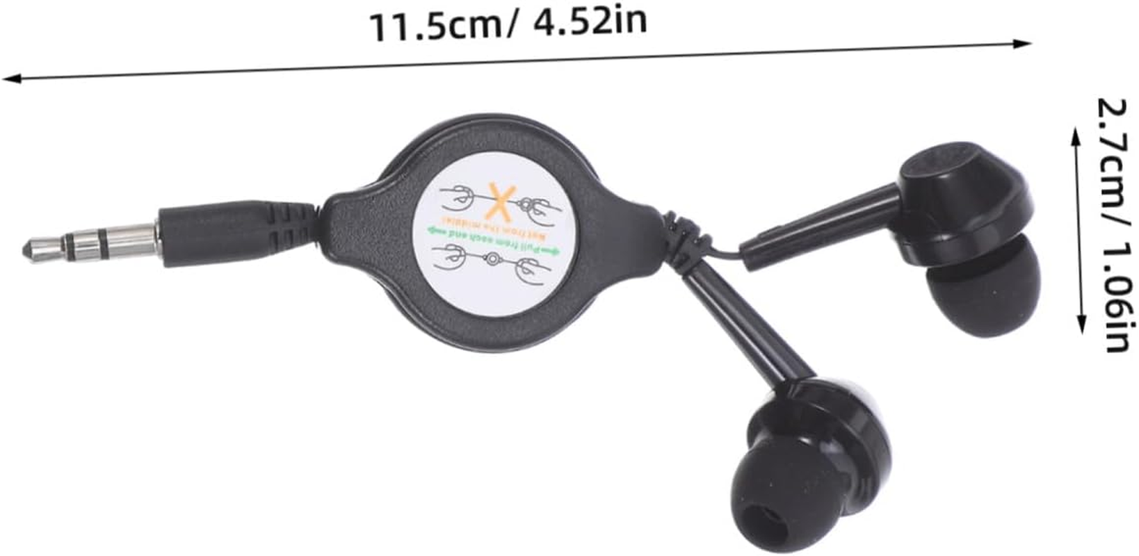 Gadpiparty 2Pcs Double-Pull Retractable Wired Earphones In-Ear Earbuds Dc5V Portable for Sports and Running Activities Included image number 1