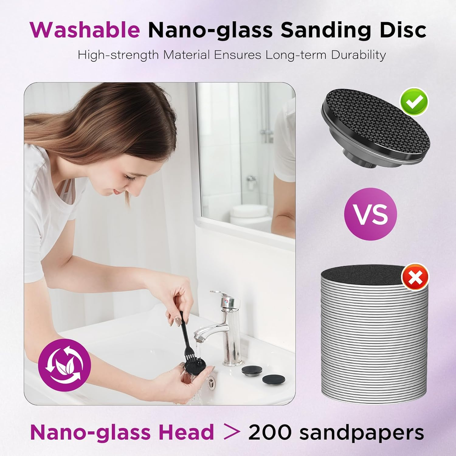 Electric Foot Callus Remover, Apply Oil,Electric Foot File,Reusable Nano-Glass Head, Ergonomic Electric Callus Remover for Feet, Rechargeable Pedicure Tools for Feet image number 3