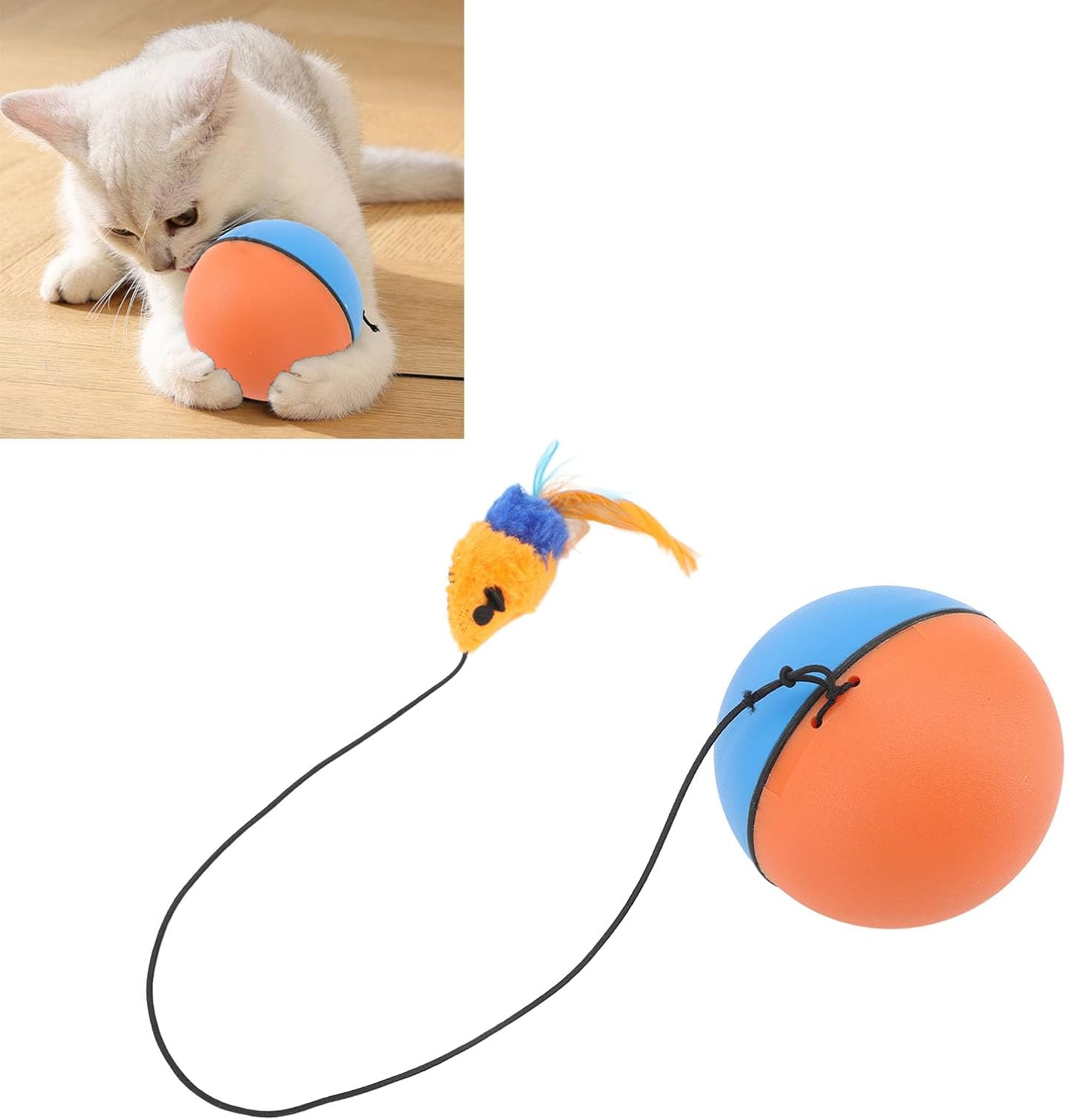 Indoor Cat Moving Toy,Cat Ball Battery Powered,Automatic Cat Ball Toy, Interactive Cat Toy,Automatic Moving Ball Toy for Indoor Cat/754