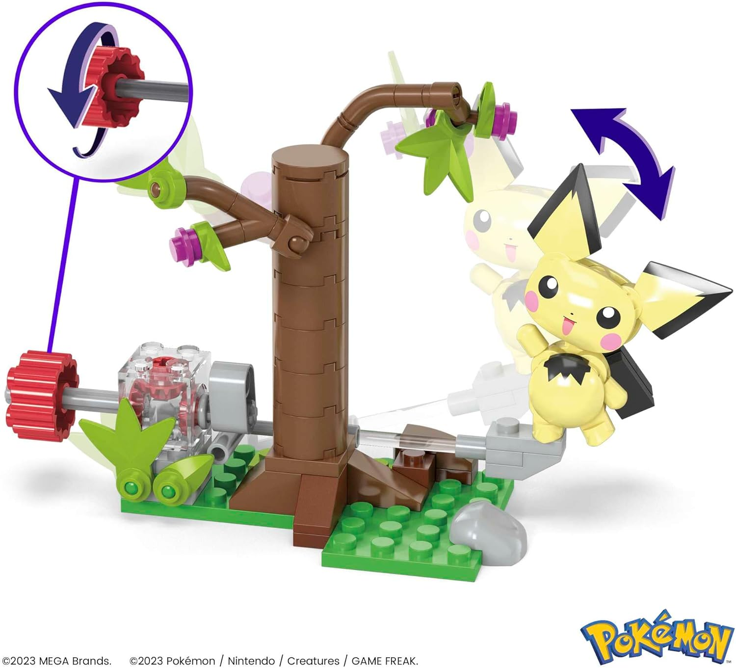 Mega Pok&eacute;mon HPB59 Pichu Picking Construction Set with 1 Articulated Pichu Figure, Moving Character, 84 Pieces, Children'S Toy, Ages 7 and Above, - Multi-Coloured image number 6