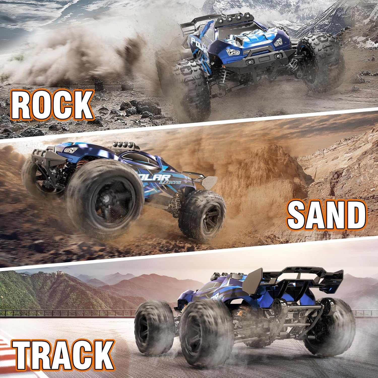 Rc Cars 1:14 All Terrain RC Car for Adults & Boys, 4WD Off-Road RC Truck High Speed Fast 40+ KPH, 4X4 Waterproof Remote Control Car with 2 Rechargeable 1300 Mah Batteries image number 4