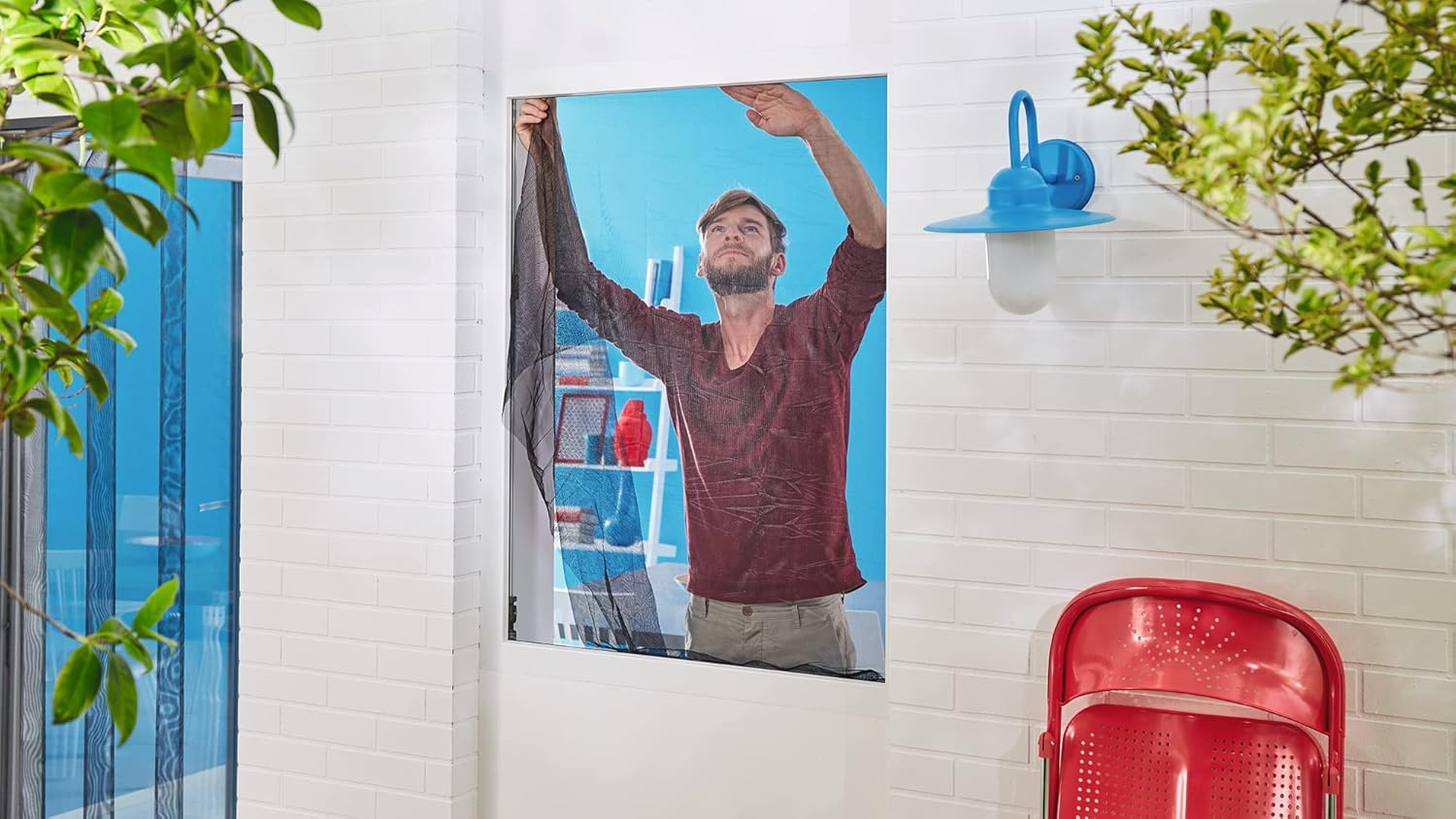 Tesa Insect Stop Hook & Loop STANDARD for Windows - Self Adhesive Window Fly Screen - Cut to Desired Size - in White, 130 Cm X 150 Cm image number 3