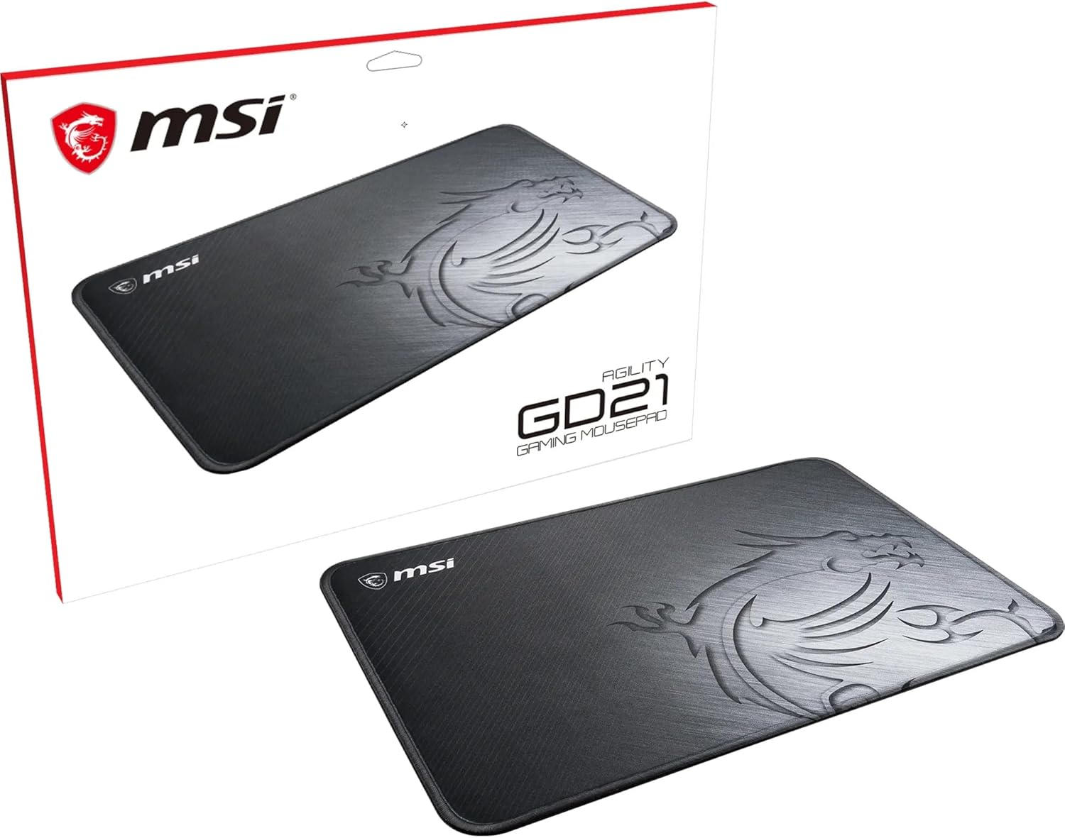 MSI Agility GD21 - Gaming Mouse Pad, Low Friction Textile Surface, Soft Seamed Edges, Anti-Slip Base - 320 X 220 X 3 Mm image number 1