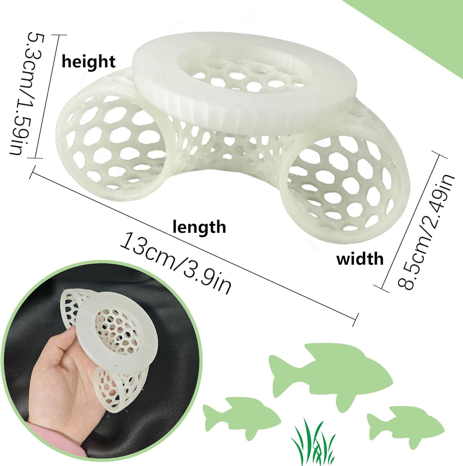 Hayaww Betta Tunnel Floating Betta Hiding Cave Hollow Betta Fish Tunnel Aquarium Decorative Cave Betta Cave Lounge Fish Shrimp Hideout Shelter Aquatic Pets Shrimp Cave (A) image number 5