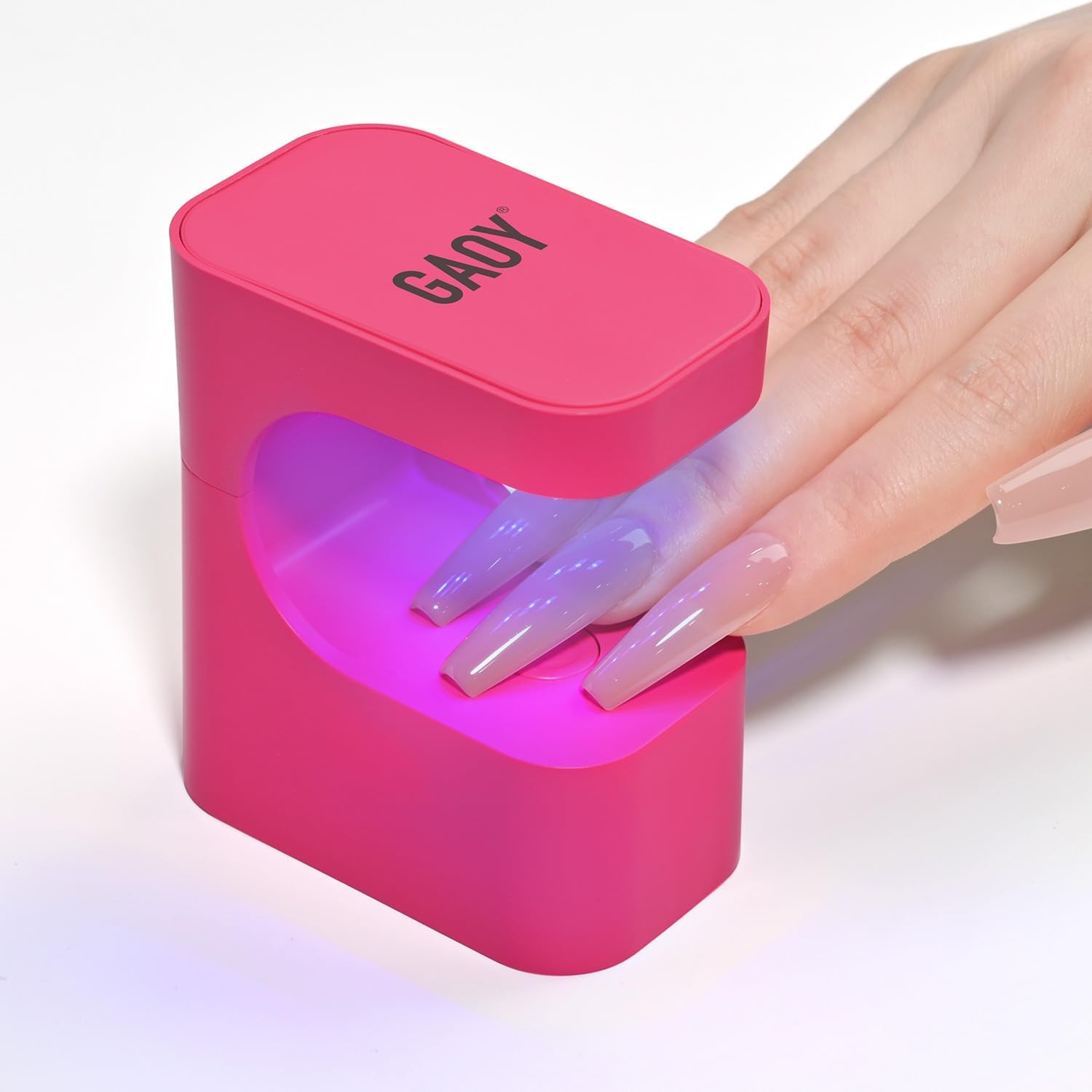 GAOY Mini UV Light for Gel Nails, Rechargeable LED Nail Lamp with 2 Timers, Cordless Portable UV Light for Fast Curing, Creamy White