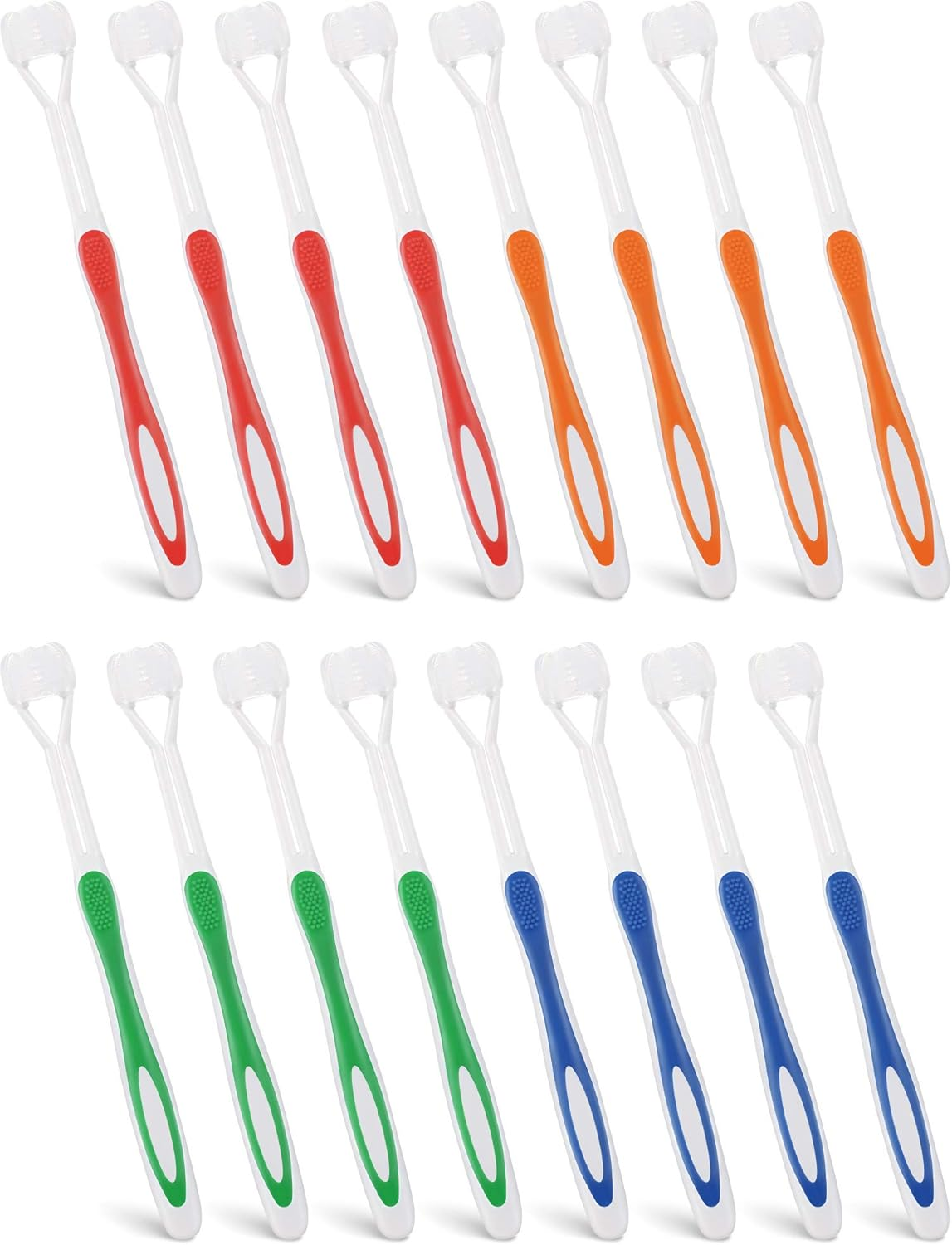 Boao 16 Pieces Three Sided Toothbrush Autism Bristle Travel Toothbrush for Kids Complete Teeth Great Angle Bristles to Clean Each Tooth,Gentle/Soft (Green, Blue, Yellow, Red) image number 4